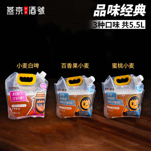 燕京原浆鲜啤-品味经典（3种口味，共5.5L） 商品图0