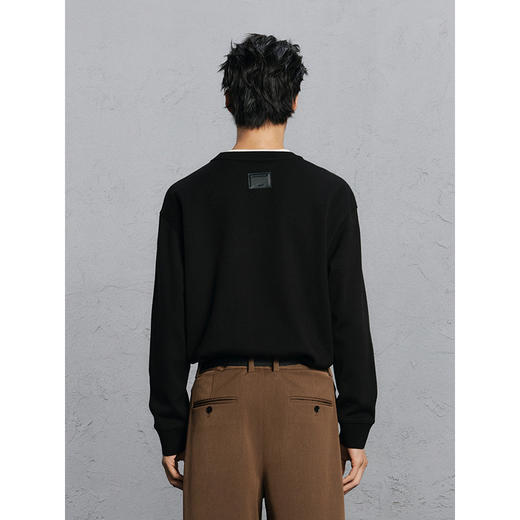 GXG男装 黑色羊毛混纺毛衣通勤打底衫 24年冬G24X204037 商品图3