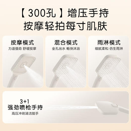 海尔（Haier）淋浴花洒套装多出水大置物平台钢琴按键防烫家用淋浴器 【智能数显+儿童花洒】奶白L505 /枪灰L505 海尔售后免费安装 商品图5