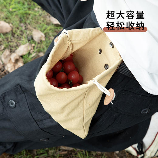【户外便携式！可折叠收纳包】户外觅食袋果子采摘袋腰挂工具腰包袋束口袋折叠帆布工具收纳包。ry 商品图2