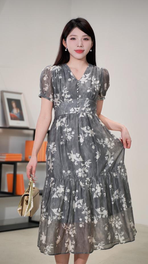 M1XL1臣禾	【天丝麻印花裙】显瘦收腰连衣裙	JZ251020215 商品图0