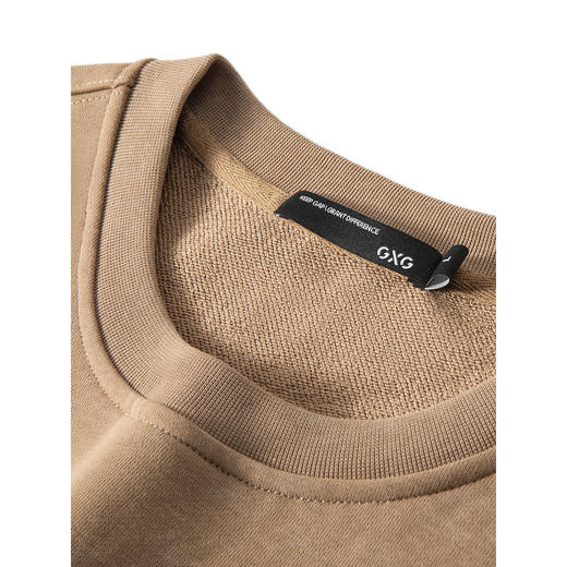 GXG男装  秋季热卖GXG字母渐变牙刷绣宽松舒适圆领卫衣男 商品图2