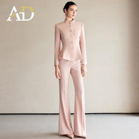 AD2025开春搭配一整套高级感粉色西装套装女显瘦阔腿裤职业两件套