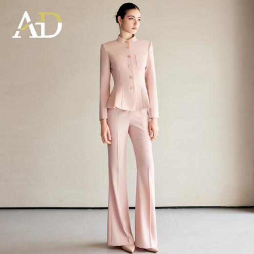 AD2025开春搭配一整套高级感粉色西装套装女显瘦阔腿裤职业两件套 商品图0