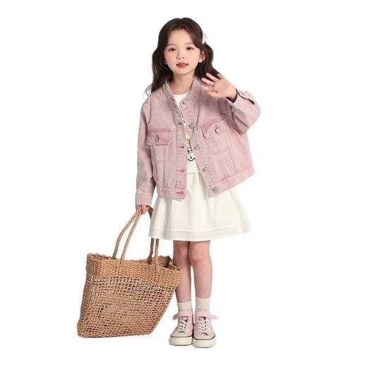 春装女童上衣2025春季新款儿童百搭洋气粉色牛仔外套！ 商品图4