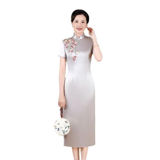 高端喜婆婆婚宴装平时可穿2025春款婚礼礼服高贵醋酸旗袍LHS-C170 商品图4