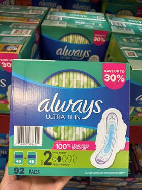 安全放心卫生巾 到手价209元 Always女性卫生巾日用款/夜用款可选  美国代购，无中文标签，介意慎拍
