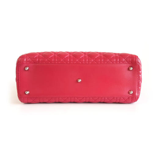 【95新】Dior迪奥Lady Dior手袋玫红色银扣七格戴妃包手提单肩包女士现售价：5500！050325AI25 商品图4