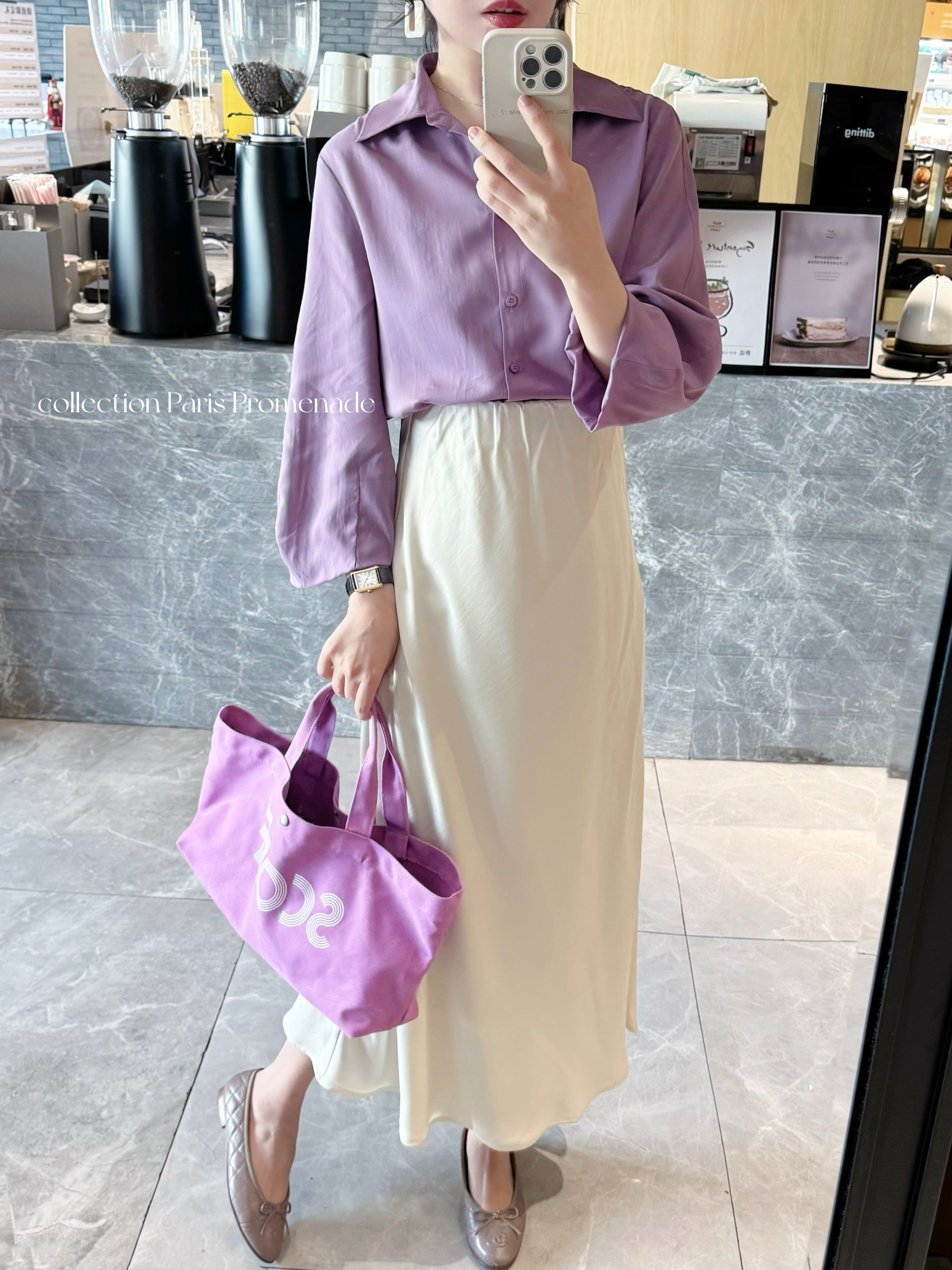 巴黎漫步 | 立裁灯笼袖精致通勤衬衫 茄子紫