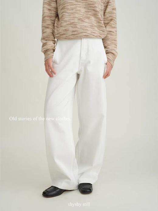 shyshystill/shy202312005/分割宽松休闲水洗茧型水洗长牛仔裤 商品图3