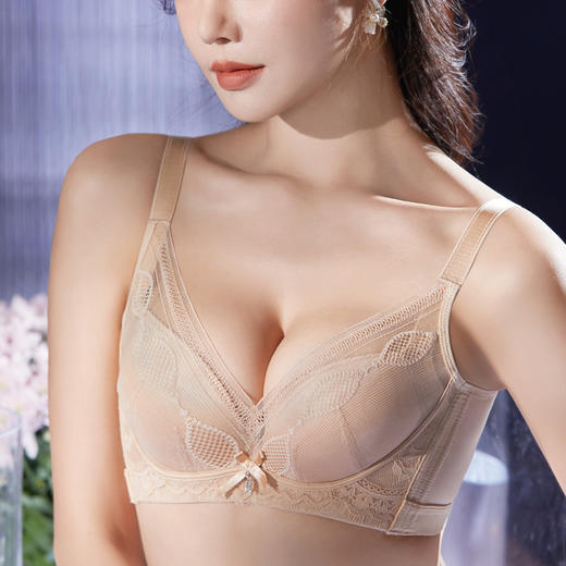 QC-Y1318  轻薄云感棉兔耳杯记忆软圈调整聚拢美型文胸（单件） 商品图0