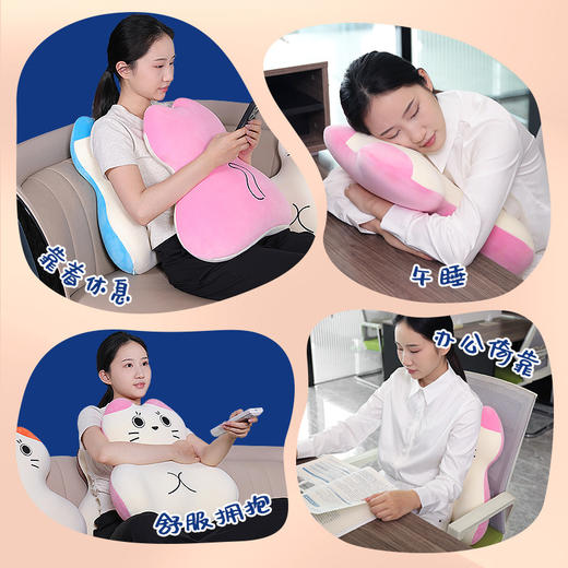 【软萌可爱！猫咪抱枕】靠背护腰记忆棉卡通猫咪生日礼物汽车腰靠床头靠垫沙发靠枕 抱枕。ry 商品图2