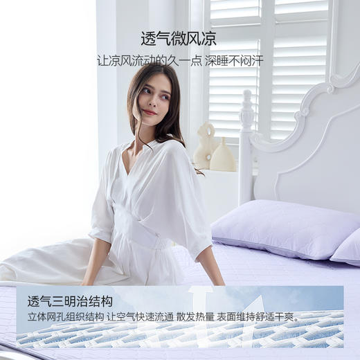 *Domiamia2025夏季凉感床垫1.5米尺寸 冰丝凉席床笠成人婴儿可用抗菌软垫可水机洗【享喂专属】 商品图2