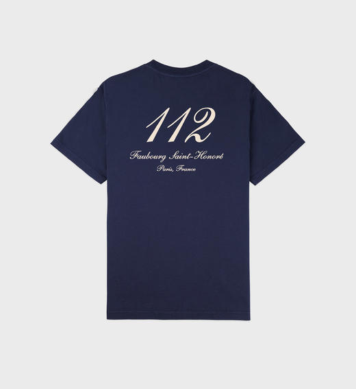 Sporty & Rich - Faubourg T Shirt - Navy/Cream - 女装 - T恤 - 深蓝色/奶油色 商品图1