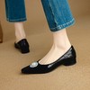 【预售5天】春季新款小方头低跟单鞋女水钻鸳鸯扣通勤女鞋粗跟软底羊皮宴会鞋NJMK&K1397 商品缩略图2