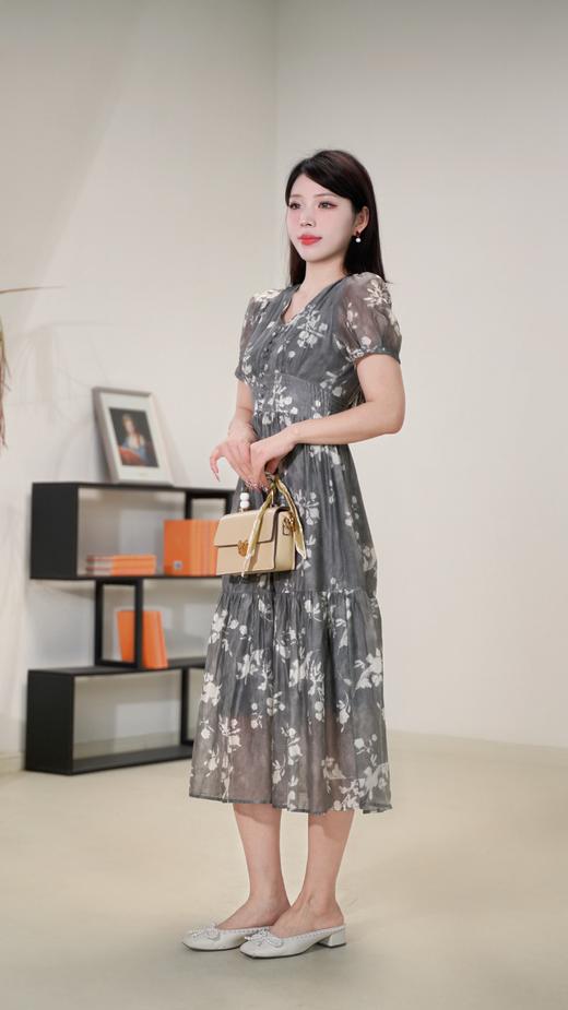 M1XL1臣禾	【天丝麻印花裙】显瘦收腰连衣裙	JZ251020215 商品图2