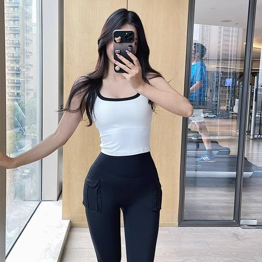 【3~5天发货】跃牌【美度空间】系列 NULS青春裸感拼色瑜伽内衣女U领美背外穿运动背心ADWX52008 商品图3