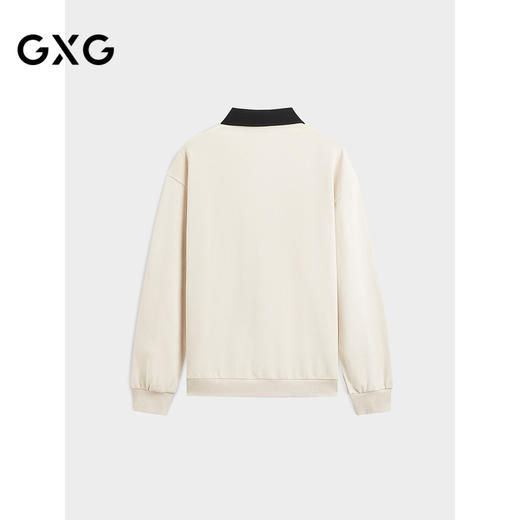 GXG男装 2024年秋季热卖GXG男士宽松撞色翻领印花时尚休闲卫衣男 商品图1