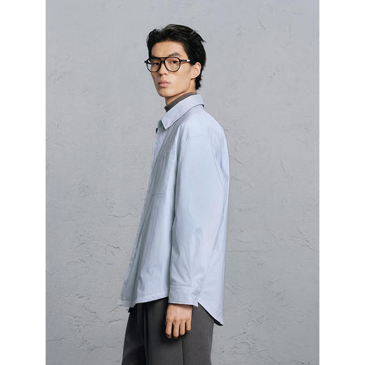 GXG男装 浅色两面穿通勤长袖衬衫外套24冬热卖G24X034055 商品图2