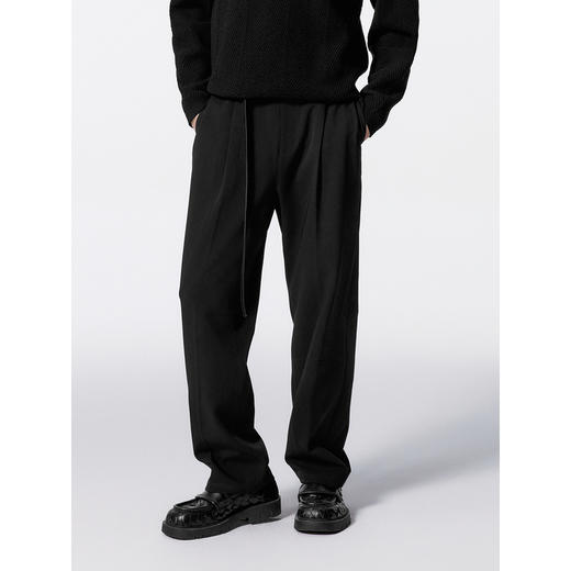 GXG男装 双色宽松直筒西裤垂感休闲裤 24年秋G24X023068 商品图3