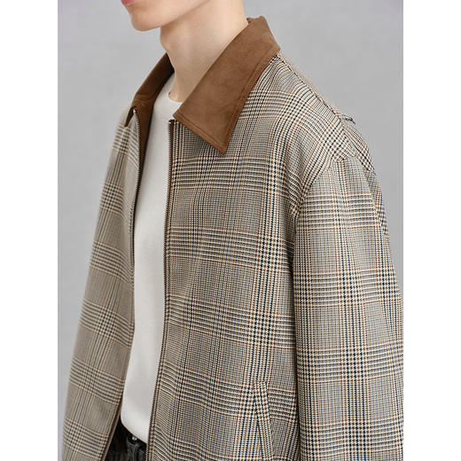 GXG男装 复古底特律格纹夹克男外套24年冬热卖G24X214097 商品图3