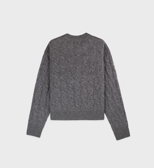 Sporty & Rich - Faubourg Crewneck - Heather Gray - 女装 - 圆领毛衣 - 石南灰 商品图1
