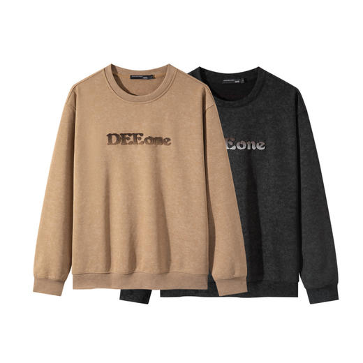 GXG男装  秋季热卖GXG字母渐变牙刷绣宽松舒适圆领卫衣男 商品图4