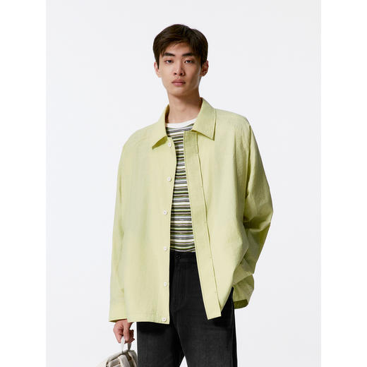 GXG男装 简约设计衬衫式夹克男外套 日常通勤翻领衬衫夹克春秋热卖G24X213040 商品图2