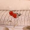 甄珠贝 李兰迪*款 纯天然红玛瑙耳钉 8mm 925银针 商品缩略图3