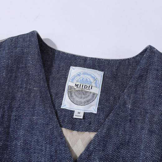 谜底牛仔马夹无袖女2025夏季新品复古风合身X型短马甲252MM0560 商品图3