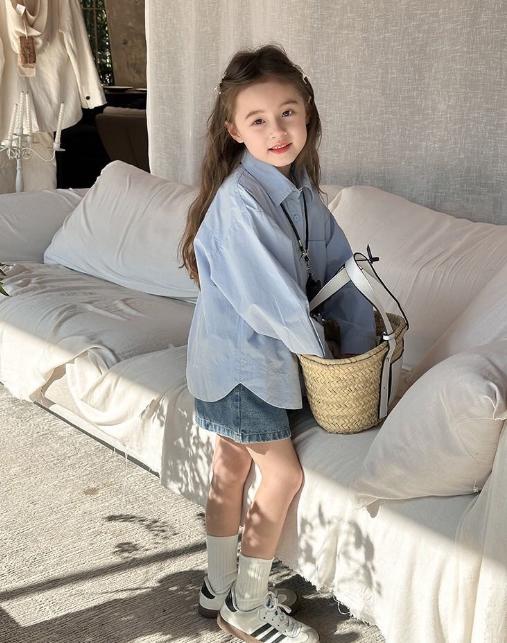 老米优品🎈从小童到大童的size！《儿童糖果色落肩袖纯棉衬衫》ins风，松弛感拉满！太赞了吧~ 商品图4