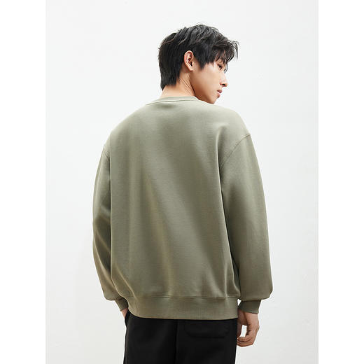 GXG男装 2025年GXG春季热卖潮流刺绣简约日常基础百搭圆领卫衣男 商品图4