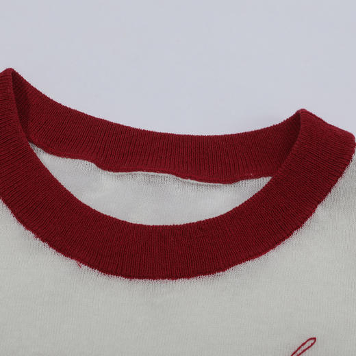 谜底针织衫短袖女2025夏季新品复古文艺宽松T型短毛衣252MZ0883 商品图3