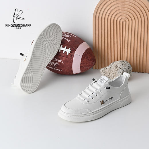 经典鲨2025年春季新品纯色百搭一脚蹬男士平底休闲小白鞋板鞋KW08-513061 商品图1