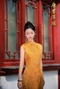 【月胧西】春夏新款金黄色复古送考年轻款改良旗袍优雅温婉新中式 商品缩略图1