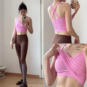 跃牌【安琪拉系列】春夏新款瑜伽服带胸垫专业运动内衣聚拢收折美背WX2450