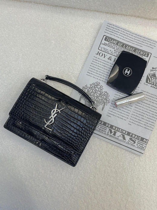 YSL 中号 黑银 牛皮 sunset 日落包 商品图0