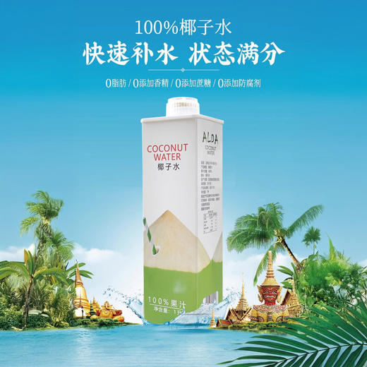 热卖！解暑神器！【大容量1L*6瓶装】 艾琳达椰子水 天然电解质 运动饮料 可DIY饮品 1瓶不到10元钱！ 商品图2
