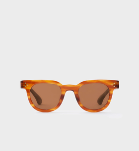 Sporty & Rich - Frame N.04 - Sunglasses - Havana/Gold - 女装 - 墨镜 - 琥珀色/金色