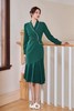 ELLA JADE 墨绿色气质西装领鱼尾连衣裙 19917 商品缩略图0