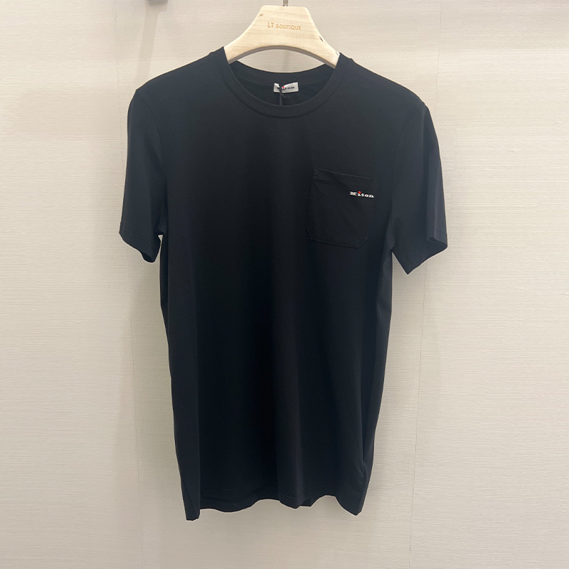 KITON 男士字母徽标圆领短袖T恤 黑色 UNWM013K0229F02005