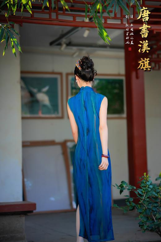 【绚 染】春夏新款蓝色渐变高级无袖改良旗袍日常大方优雅新中式 商品图5