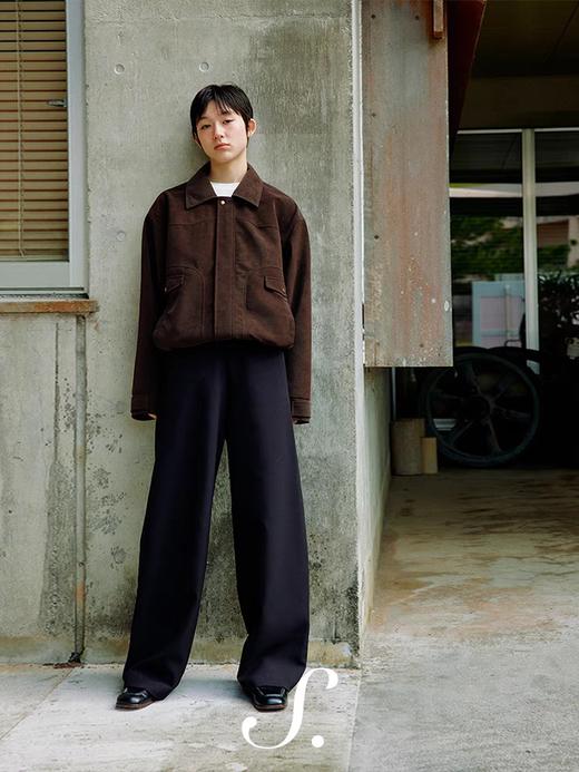 shyshystill/shy202412007/环保麂皮绒金属扣短巧宽松分割夹克 商品图1