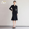 AD黑色鱼尾连衣裙赫本风高级感2024新款女春季性感裙子职业西装裙 商品缩略图1