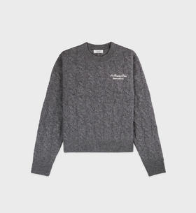 Sporty & Rich - Faubourg Crewneck - Heather Gray - 女装 - 圆领毛衣 - 石南灰