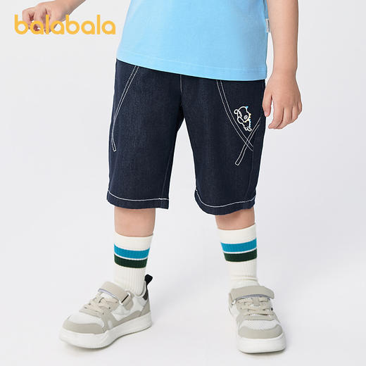 巴拉巴拉童装儿童中裤男童牛仔裤宽松2025夏新款卡通 商品图1
