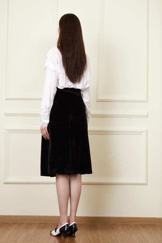 Le Malene 黑色丝绒高腰半身裙 19872 商品图4