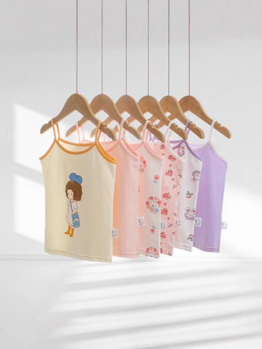 【59.9/任选3件！】夏季新款纯棉女童吊带 女宝宝卡通打底背心 中大童护肚内衣家居服-QQ 商品图0
