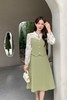 Le Malene 绿色新中式水滴领拼接式连衣裙 19783 商品缩略图0