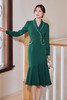 ELLA JADE 墨绿色气质西装领鱼尾连衣裙 19917 商品缩略图1